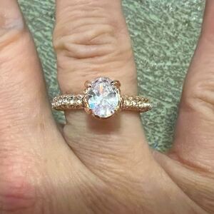 NEW rose gold round solitaire engagement wedding anniversary ring
